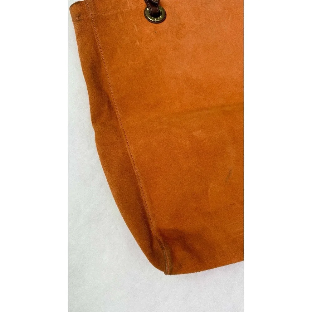 Michael Kors Orange Suede Tote Shoulder Bag
